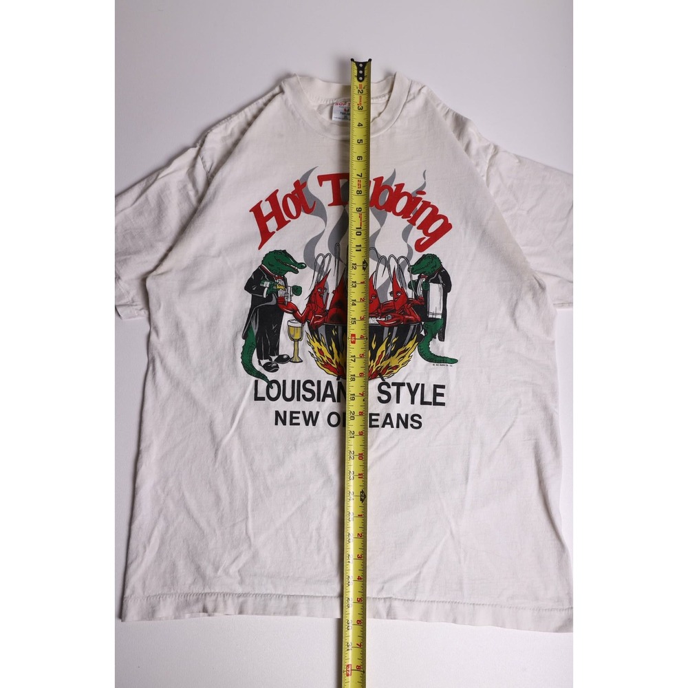 Vintage Tee Jays New Orleans Hot Tubbing Louisiana Style Shirt XL White USA - Picture 5 of 6